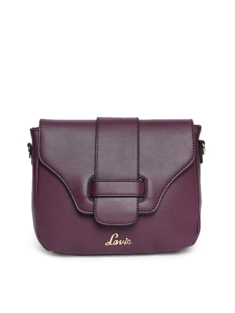 

Lavie Dark Pink Textured Sling Bag