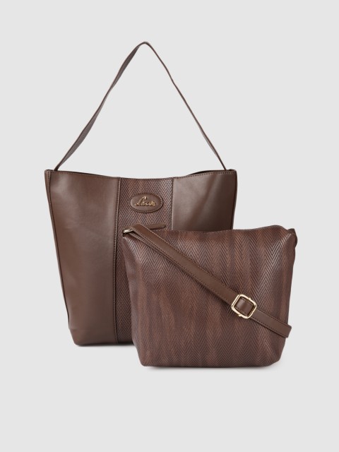 

Lavie Brown Solid Hobo Bag with Sling Bag