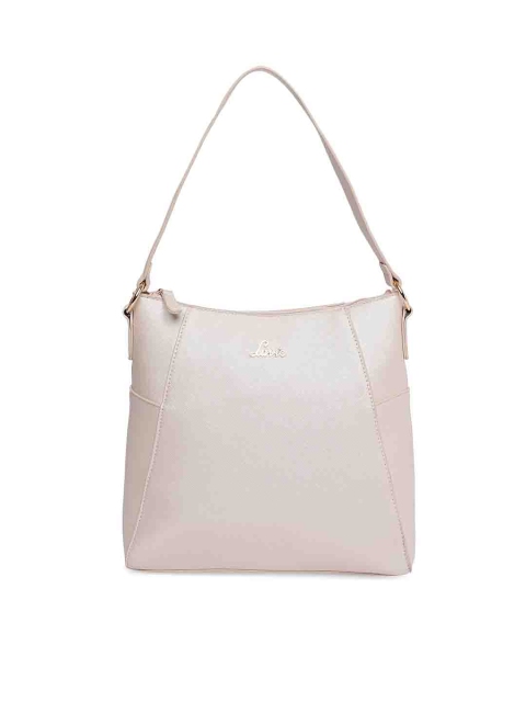 

Lavie Off-White Textured Hobo Bag