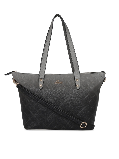 

Lavie Charcoal Grey Textured Shoulder Bag