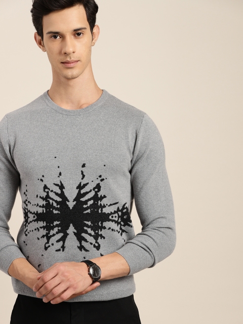 

INVICTUS Men Grey Printed Pullover Sweater