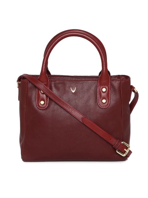 

Hidesign Maroon Solid Leather Handheld Bag