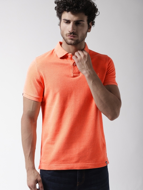 

Superdry Men Orange Solid Polo Collar T-shirt