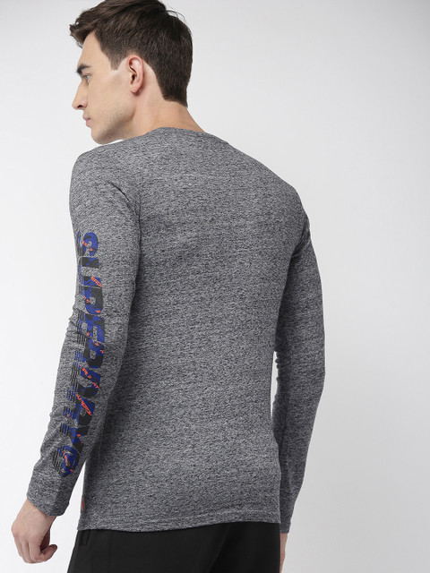 

Superdry Men Grey Solid TROPHY CAMO L/S Round Neck T-Shirt