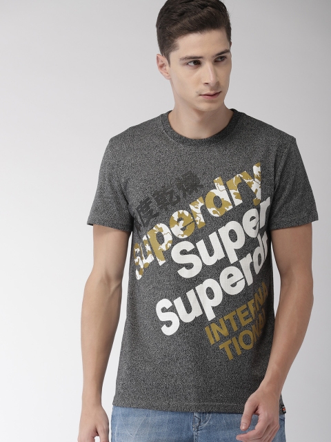 

Superdry Men Black Printed Round Neck T-shirt