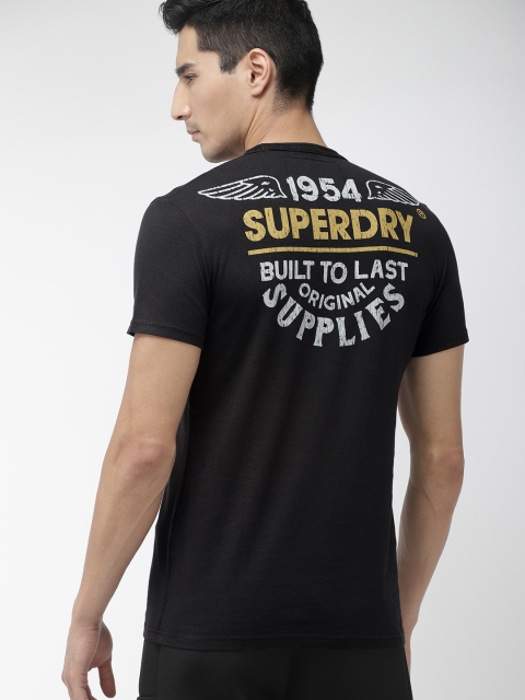 

Superdry Men Black Printed PREMIUM WORK Round Neck T-shirt