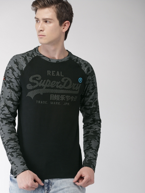 

Superdry Men Black Printed Round Neck T-shirt