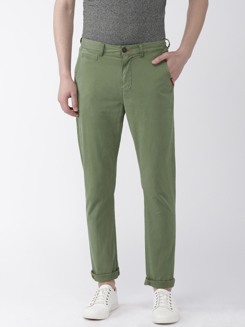 

Superdry Men Olive Green Slim Fit INTERNATIONAL Solid Chinos