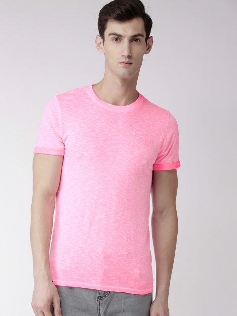 

Superdry Men Pink Solid Round Neck T-shirt