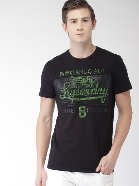 

Superdry Men Black Printed Round Neck T-shirt