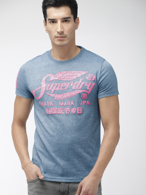 

Superdry Men Blue Printed Round Neck RACING SERIES T-shirt