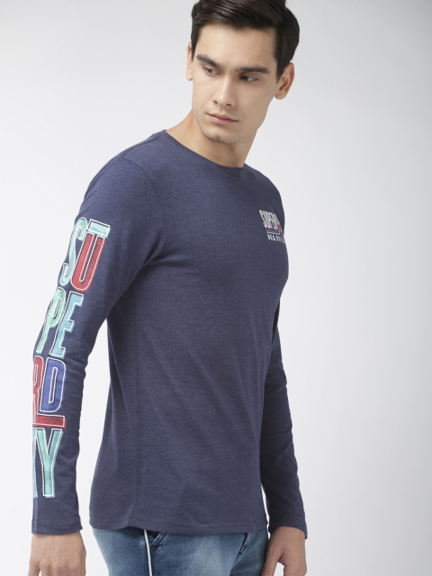 

Superdry Men Blue Printed SPECTRUM Round Neck T-shirt