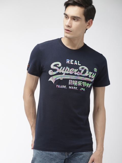 

Superdry Men Navy Blue Printed Round Neck VINTAGE LOGO MUILTI T-shirt