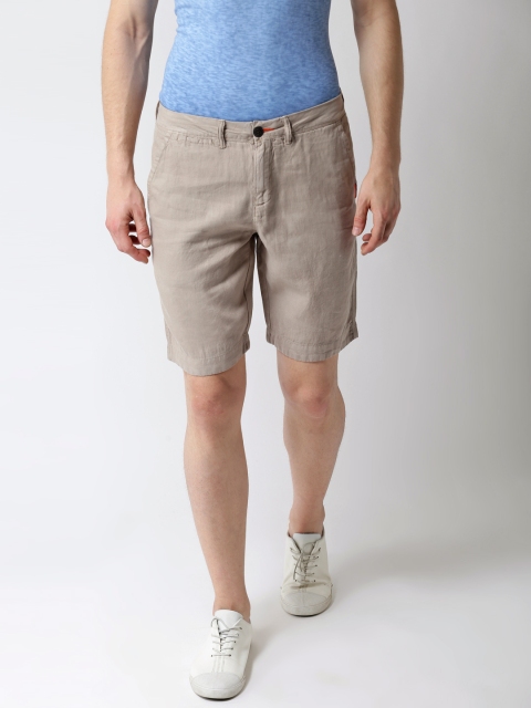 

Superdry Men Beige Linen Solid Slim Fit Chino Shorts
