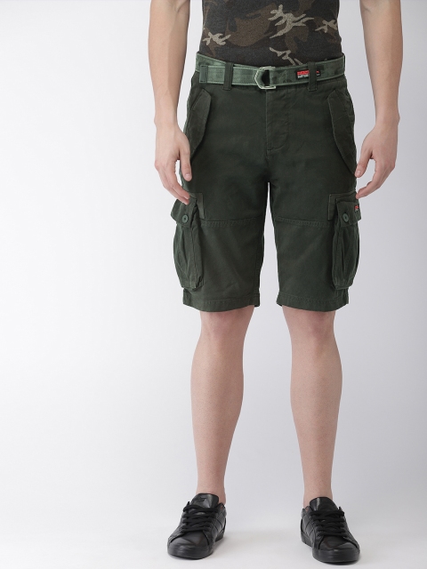 

Superdry Men Black Solid Regular Fit Cargo Shorts