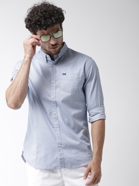 

Superdry Men Blue Regular Fit Solid Casual Shirt