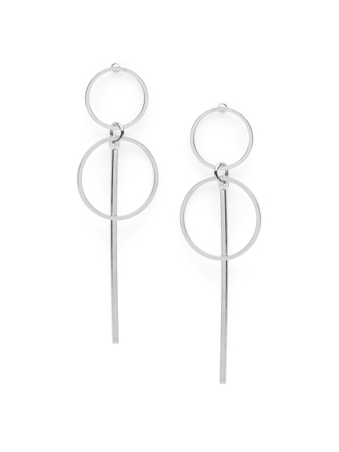 

Fabstreet Silver-Plated Circular Drop Earrings