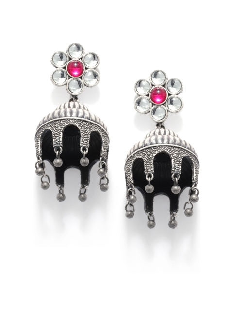 

Fabstreet Silver-Plated Dome Shaped Jhumkas