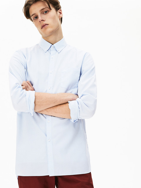 

Lacoste Men Blue Regular Fit Striped Casual Shirt