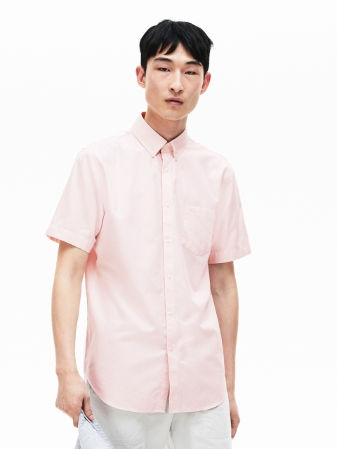 

Lacoste Men Pink Regular Fit Solid Casual Shirt