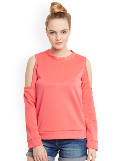 

THE SILHOUETTE STORE Women Pink Solid Sweatshirt
