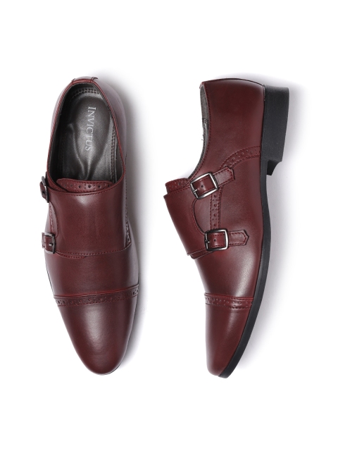 

INVICTUS Men Burgundy Formal Monks