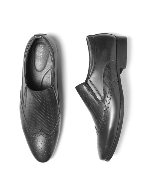 

INVICTUS Men Black Textured Semiformal Slip-Ons