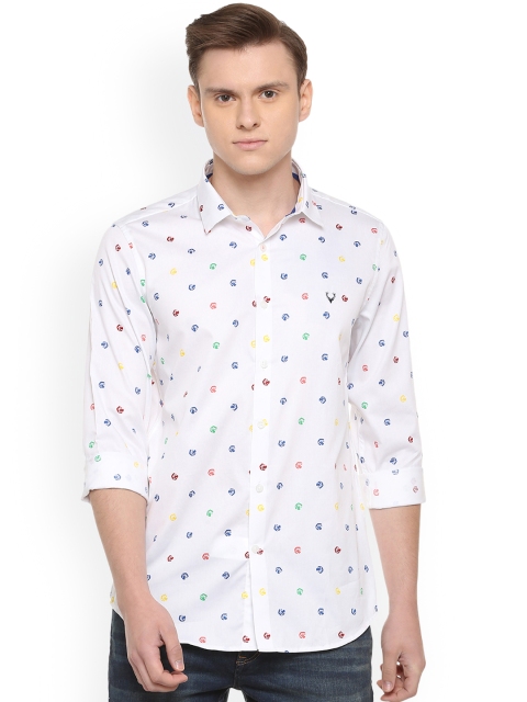 

Solly Sport Men White Slim Fit Printed Casual Shirt