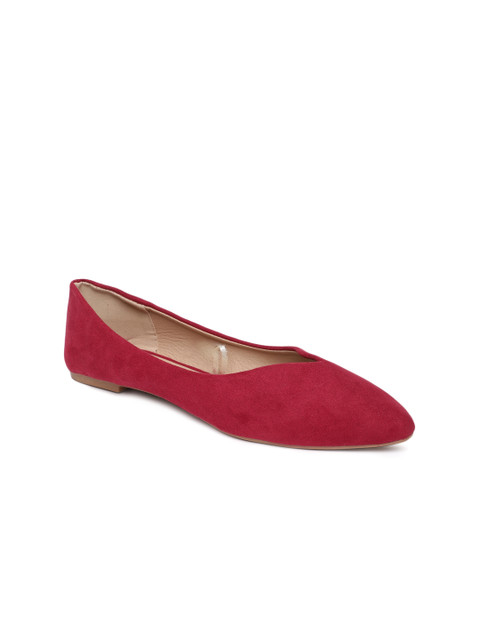 

People Women Maroon Solid Ballerinas