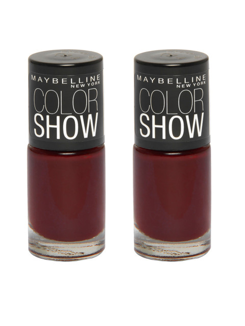 

Maybelline Set of 2 Downtown Red Color Show Nail Enamels 216, Maroon