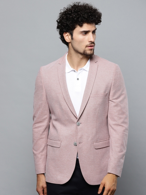 

Louis Philippe Sport Men Pink Self Design Single-Breasted Pure Cotton Blazer