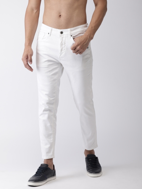 

Flying Machine Men White MJ Mankle Regular Mid-Rise Clean Look Stretchable Cropped Jeans