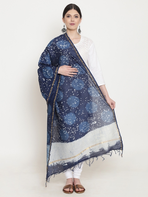 

Kalakari India Navy Blue Handblock Print Dupatta