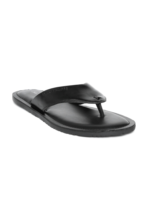 

Louis Philippe Men Black Leather Comfort Sandals