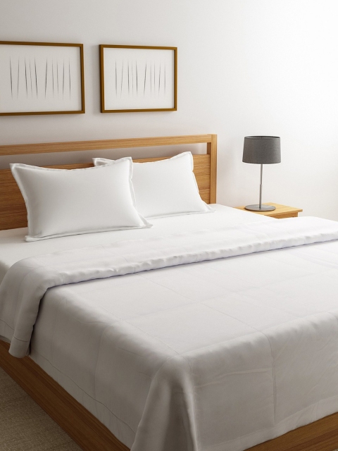 

ROMEE White Solid AC Room 200 GSM Reversible Double King Bed Comforter