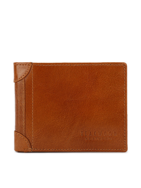 

Teakwood Leathers Men Brown Solid Two Fold Leather Wallet