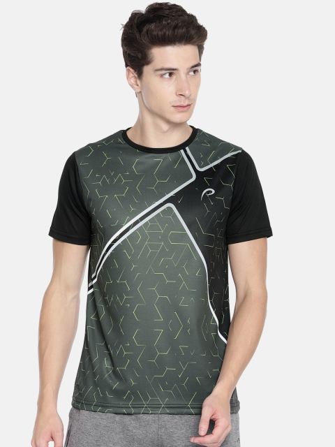 

Proline Active Men Balck & Olive Green Colourblocked Round Neck T-shirt, Black