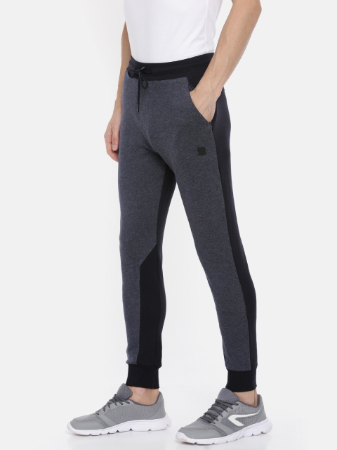 

Proline Active Men Navy & Black Slim Fit Colourblocked Joggers, Navy blue