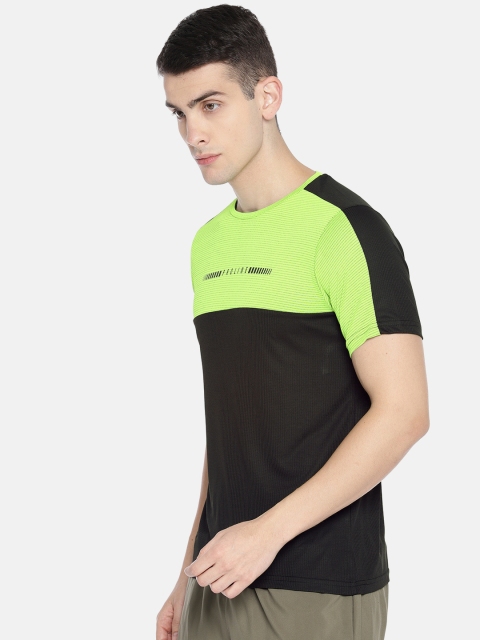 

Proline Active Men Black & Lime Green Colourblocked Round Neck T-shirt