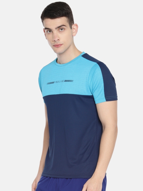 

Proline Active Men Navy Blue Colourblocked Round Neck T-shirt