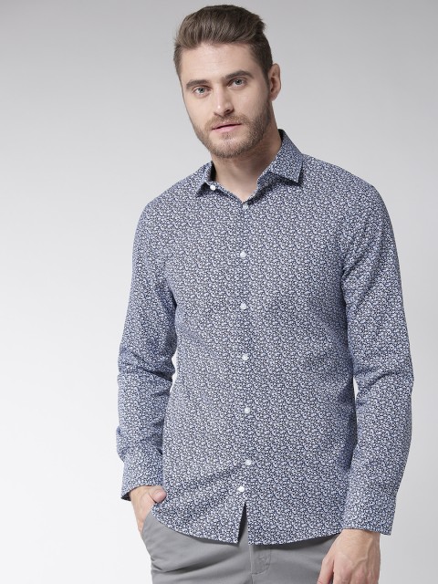 

Marks & Spencer Men Navy Blue & White Modern Fit Printed Casual Shirt