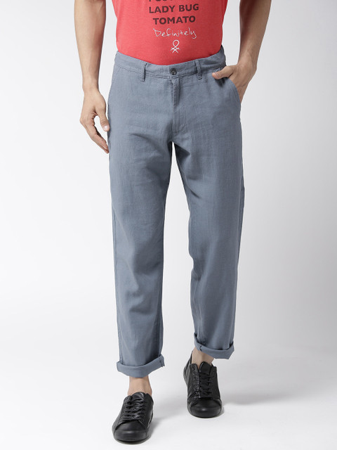 

Marks & Spencer Men Blue Regular Fit Solid Trousers