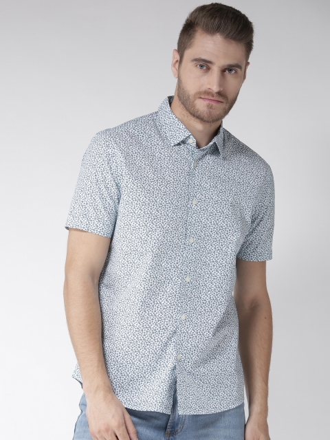 

Marks & Spencer Men White & Green Regular Fit Printed Casual Shirt
