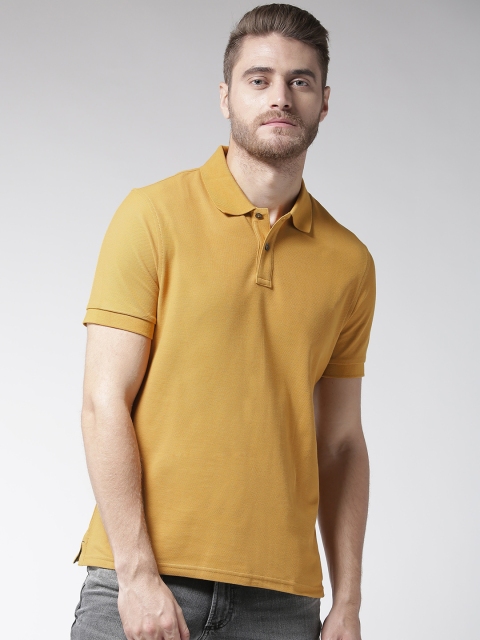 

Marks & Spencer Men Mustard Yellow Solid Slim Fit Polo Collar T-shirt