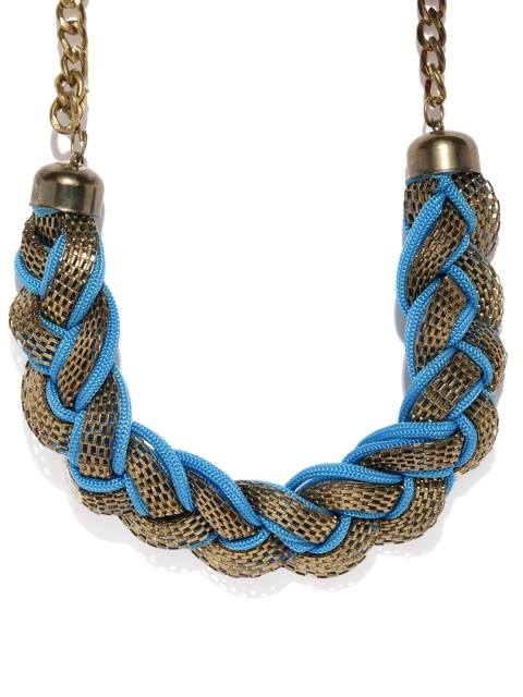 

Anouk Gold-Toned & Blue Braided Necklace