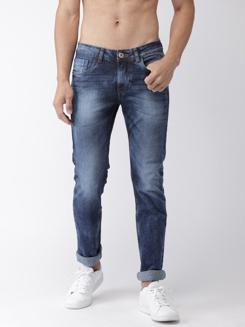 

Flying Machine Men Blue Tapered Fit Mid-Rise Clean Look Stretchable Jeans