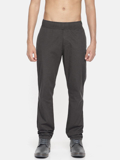 

Sports52 wear Men Charcoal Grey Regular Fit Trousers