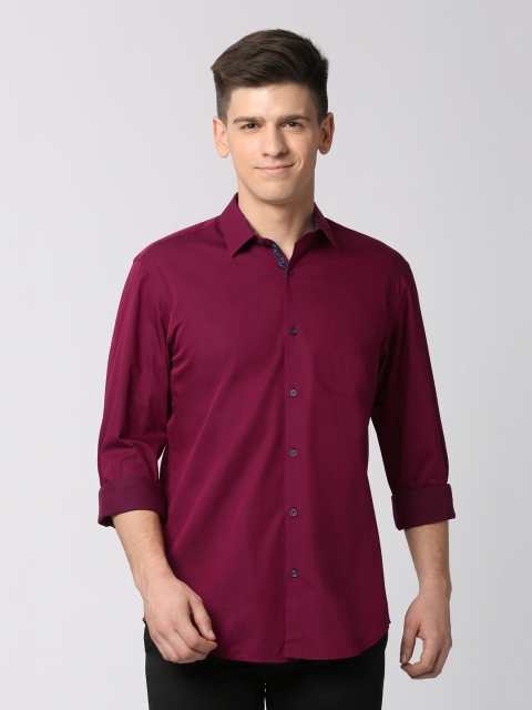 

Peter England Men Burgundy Slim Fit Solid Casual Shirt