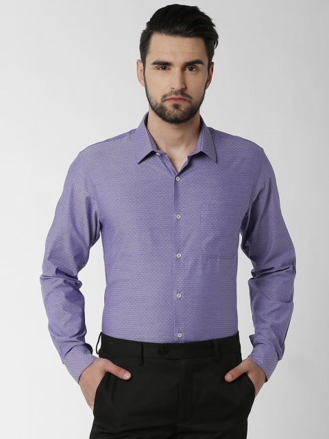 

Peter England Men Purple Regular Fit Self Design Formal Shirt