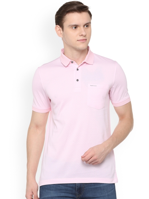 

Van Heusen Men Pink Self Design Round Neck T-shirt